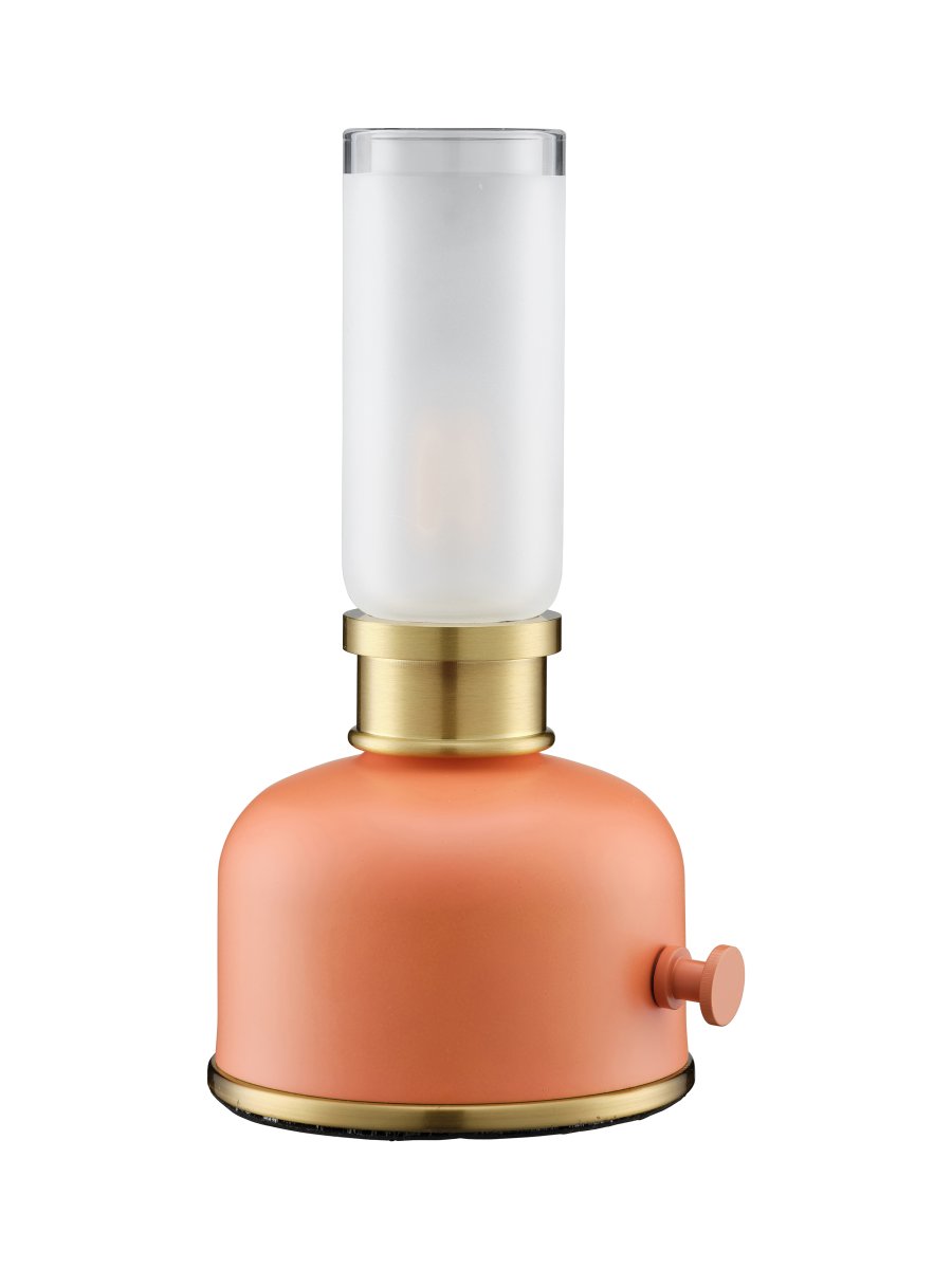 Frida 22cm Orange portable De PR Home - Elle cr&eacute;e une ambiance chaleureuse et accueillante gr&acirc;ce &agrave; une temp&eacute;rature de couleur d'environ 2&nbsp;200&nbsp;Kelvins et un flux lumineux de 20 &agrave; 40&nbsp;lumens, selon l'intensit&eacute;.