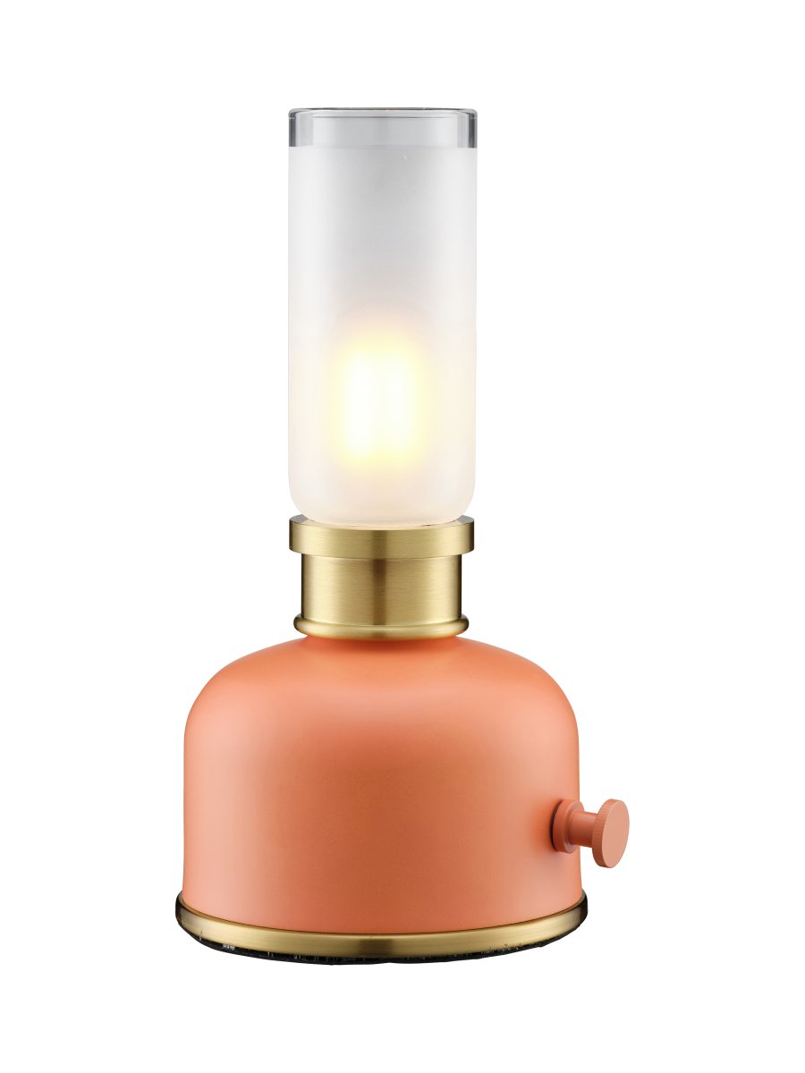 Frida 22cm Orange portable De PR Home - Elle cr&eacute;e une ambiance chaleureuse et accueillante gr&acirc;ce &agrave; une temp&eacute;rature de couleur d'environ 2&nbsp;200&nbsp;Kelvins et un flux lumineux de 20 &agrave; 40&nbsp;lumens, selon l'intensit&eacute;.