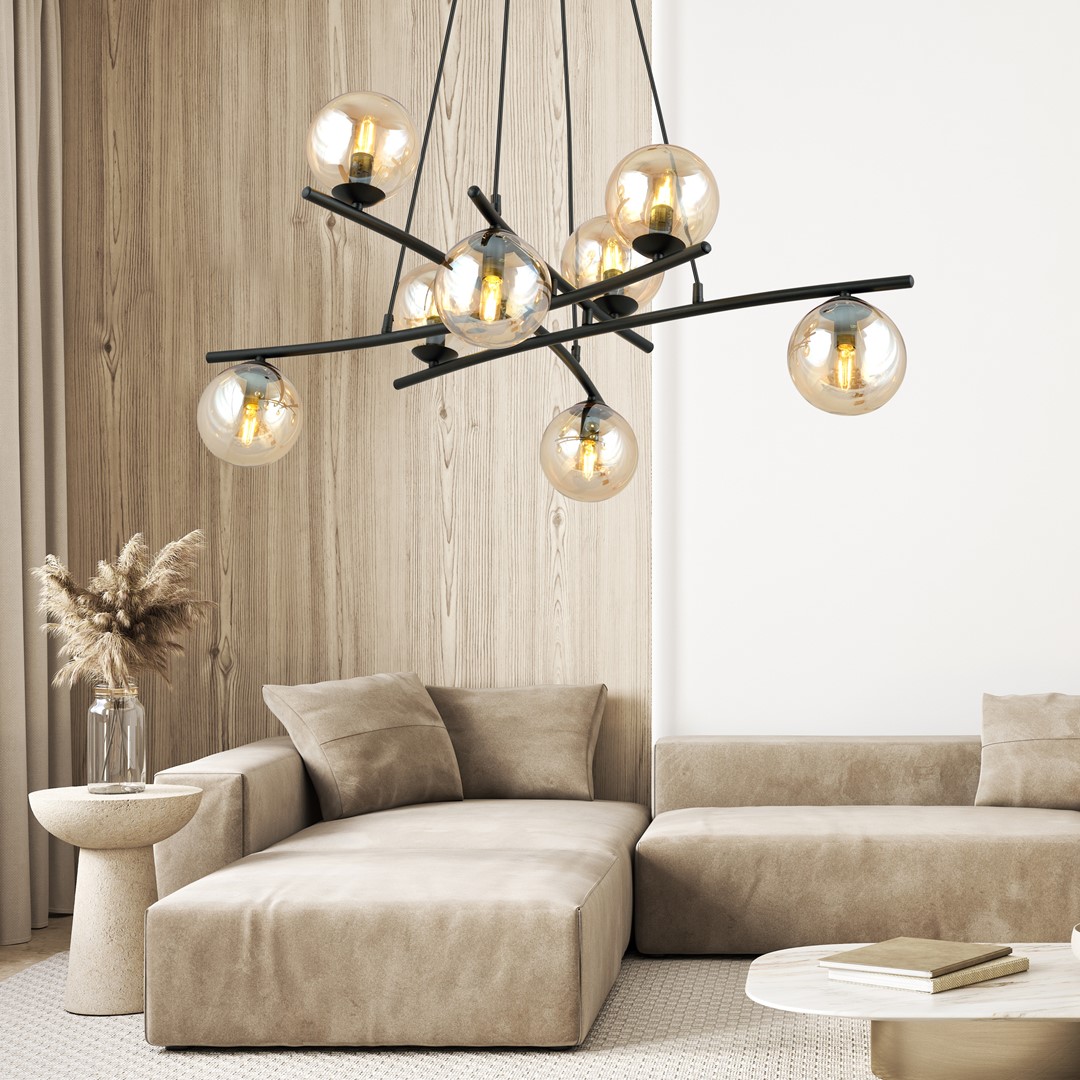 Essa Ø100 Ambre suspension De Emibig Lighting - De plus, la série est très fonctionnelle et illumine magnifiquement même les grandes pièces.