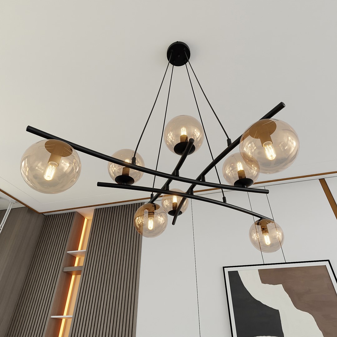 Essa Ø100 Ambre suspension De Emibig Lighting - De plus, la série est très fonctionnelle et illumine magnifiquement même les grandes pièces.
