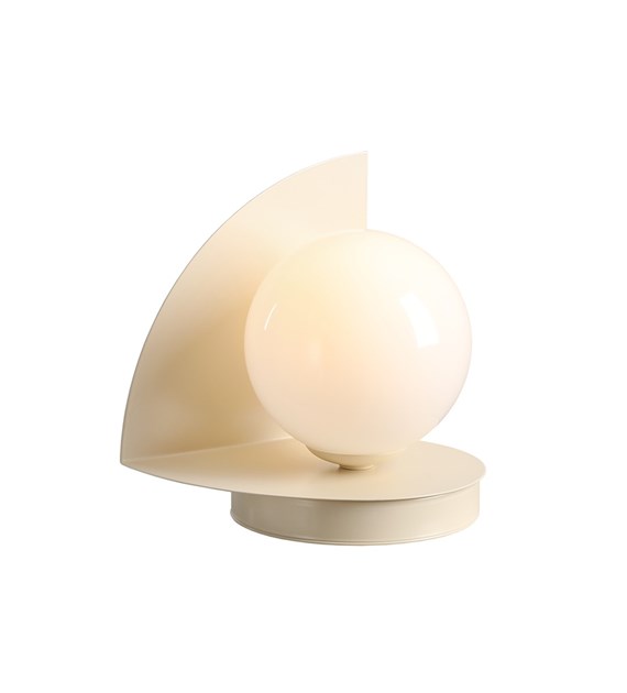 Loop 20cm Blanc crémeux lampe de table De Artera - Le dôme rond en verre opale a un diamètre de 14 cm et offre une belle diffusion de la lumière.