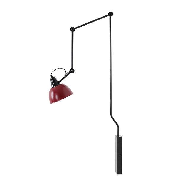 Aida 75cm Noir/bordeaux applique murale De Artera - L'applique murale Aida, en métal noir et bordeaux, séduit par son design élégant et fonctionnel.