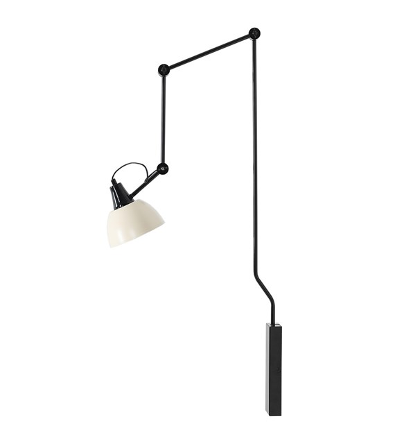 Aida 75cm Noir/blanc crème applique murale De Artera - L'applique murale Aida, en métal noir et crème, séduit par son design élégant et fonctionnel.