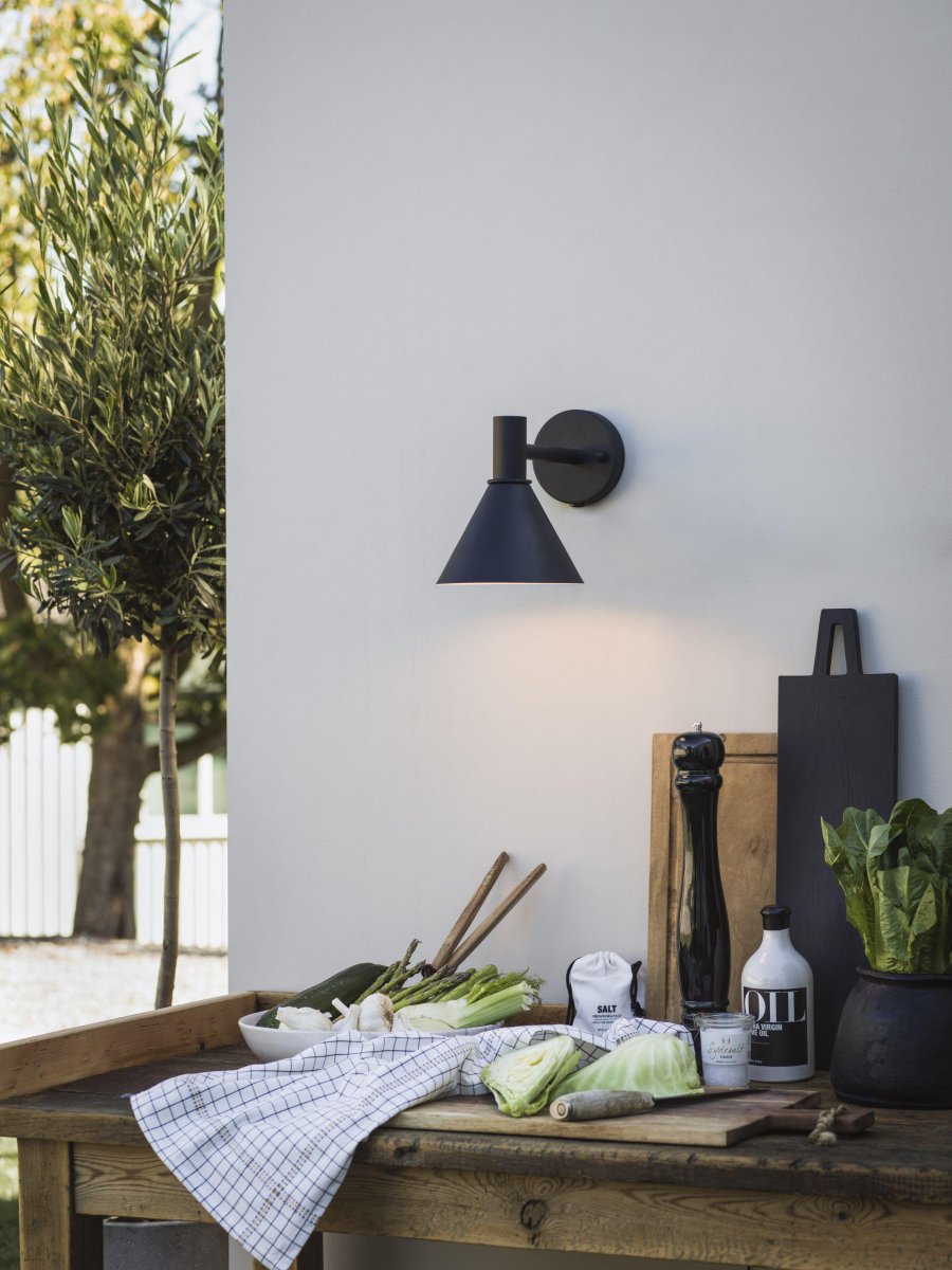 MiniTripp Noir lampe d’extérieur De PR Home - Avec douille E27, convient pour une utilisation avec des ampoules à incandescence conventionnelles et des sources lumineuses LED plus récentes, max.