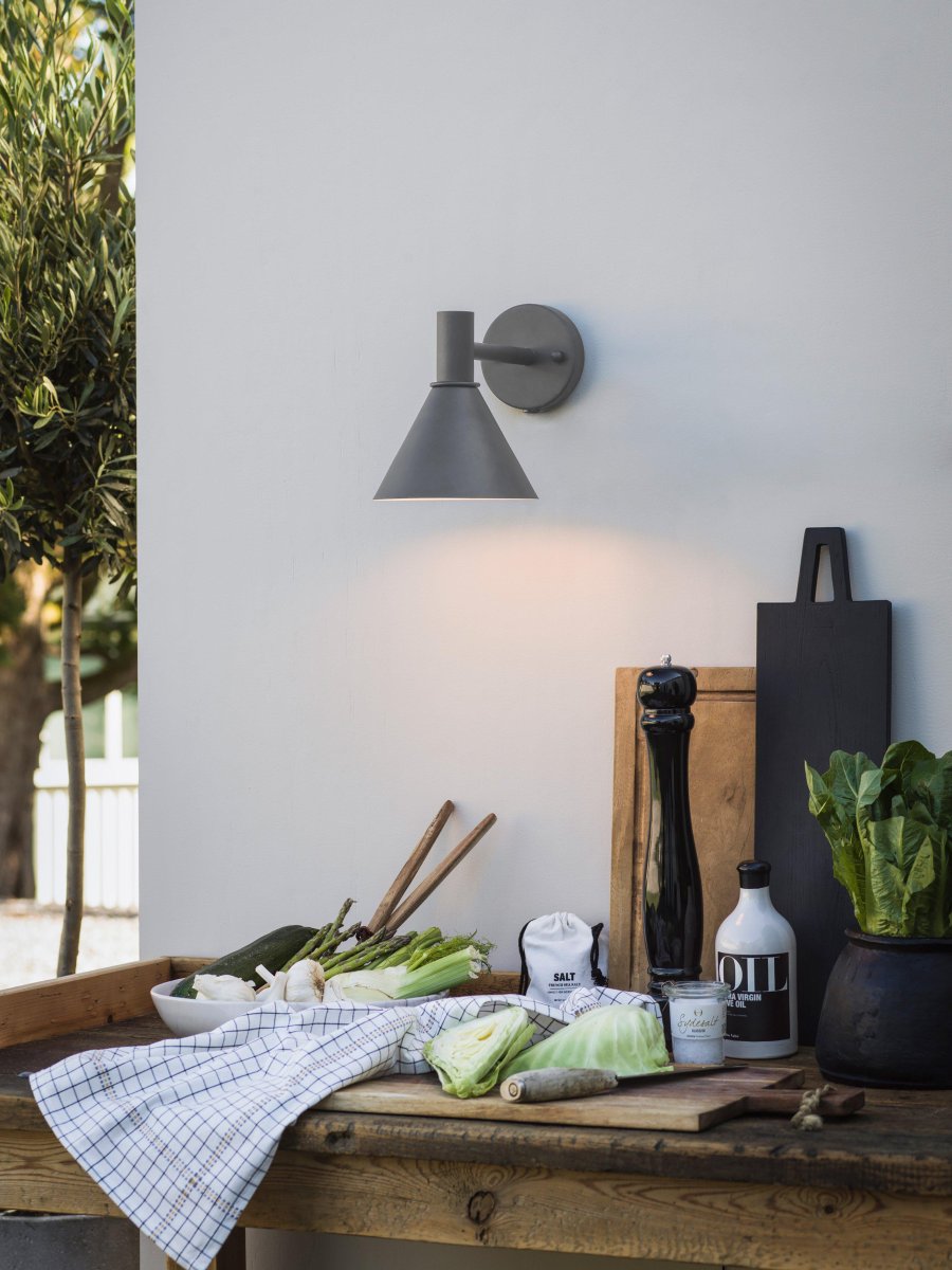 MiniTripp Gris lampe d’extérieur De PR Home - Avec douille E27, convient pour une utilisation avec des ampoules &agrave; incandescence conventionnelles et des sources lumineuses LED plus r&eacute;centes, max.