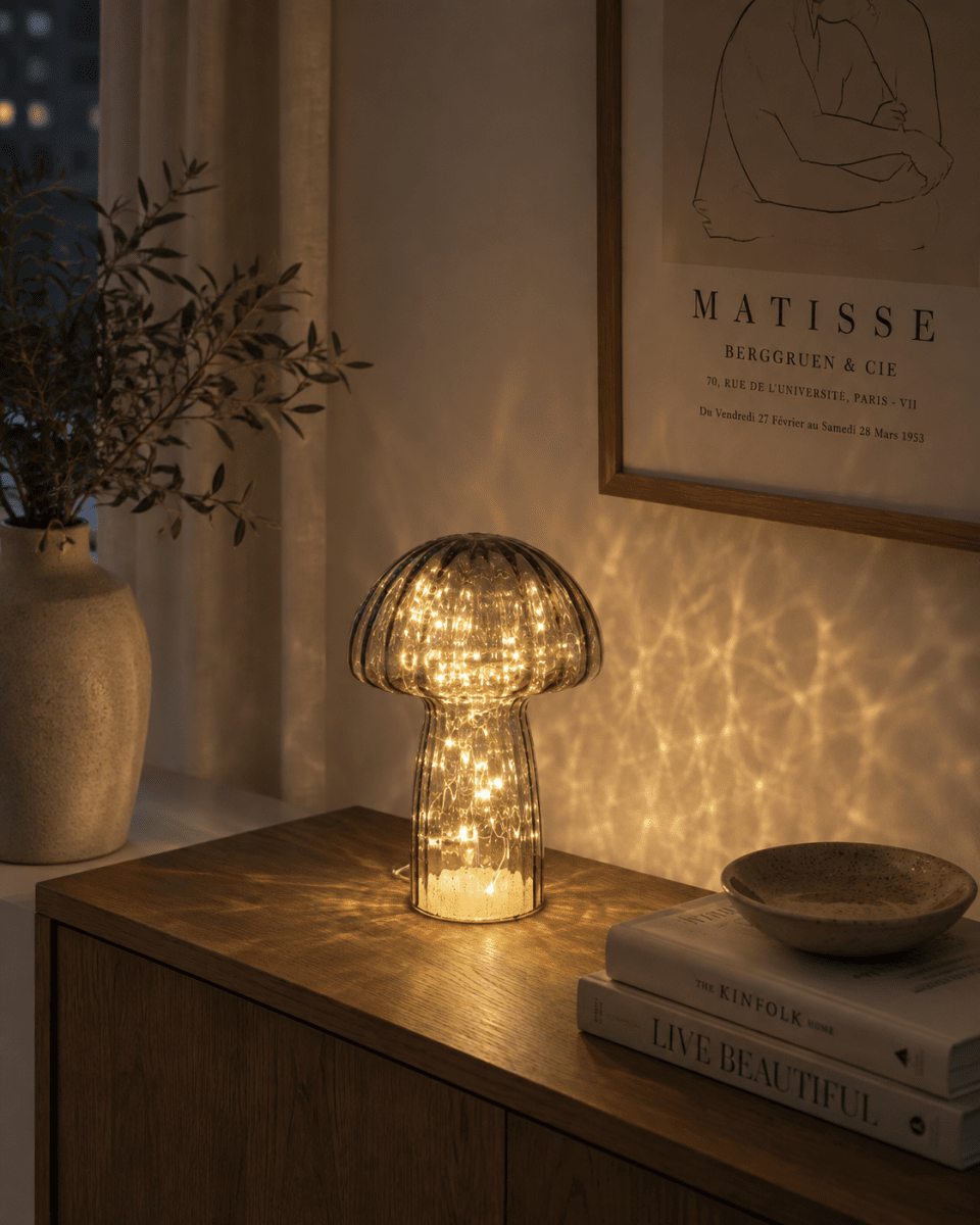 Svamp 23cm Gris lampe de table De Pixie Design - Gr&acirc;ce &agrave; sa bande LED int&eacute;gr&eacute;e, elle diffuse une lumi&egrave;re douce et chaleureuse qui sublime n'importe quelle pi&egrave;ce.