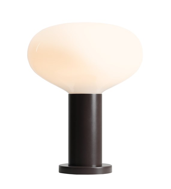  Flo 33cm Brun foncé lampe de table De Artera - Elle est dot&eacute;e d'un &eacute;l&eacute;gant cadre marron fonc&eacute; et d'un abat-jour rond en verre blanc qui diffuse une lumi&egrave;re douce et agr&eacute;able.