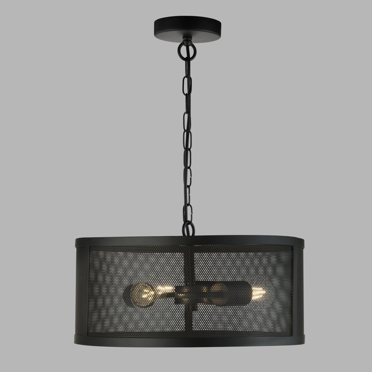 Fishnet Ø45 Noir mat suspension De Searchlight - Cette élégante suspension en résille de couleur or mat renferme une source lumineuse dans une belle cage décorative en résille noire.