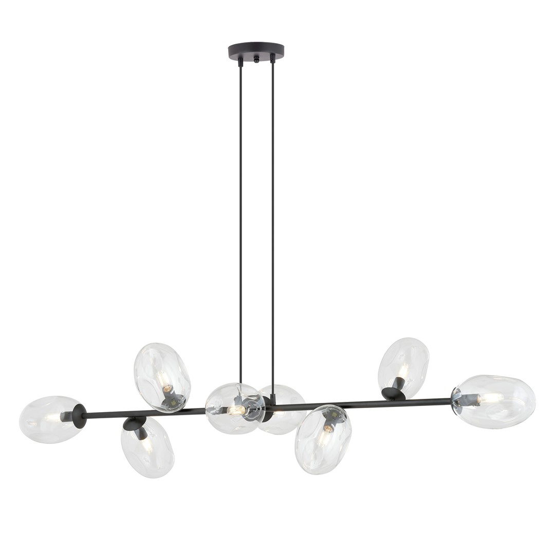 Pandora 140cm Transparent suspension De Emibig Lighting - Le design moderne pr&eacute;sente des &eacute;crans aux formes uniques, &eacute;l&eacute;gants et &eacute;pur&eacute;s, qui ajoutent &agrave; la fois charme et personnalit&eacute; &agrave; l'espace.