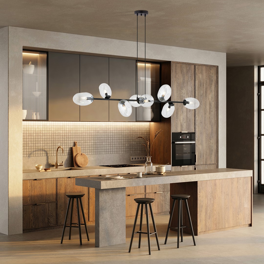 Pandora 140cm Transparent suspension De Emibig Lighting - Le design moderne pr&eacute;sente des &eacute;crans aux formes uniques, &eacute;l&eacute;gants et &eacute;pur&eacute;s, qui ajoutent &agrave; la fois charme et personnalit&eacute; &agrave; l'espace.