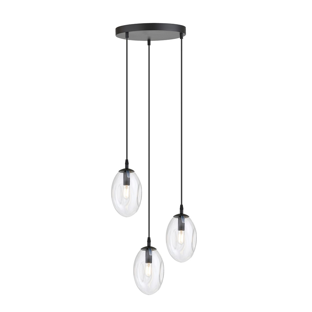 Astral Ø40 Transparent suspension De Emibig Lighting - Ses abat-jour en verre transparent diffusent une lumière douce et chaleureuse.