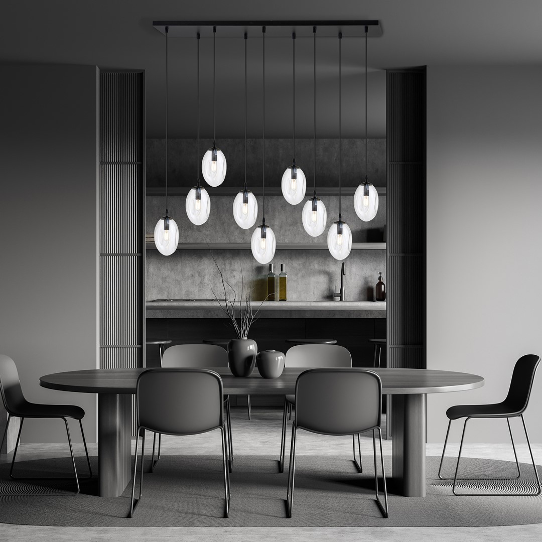 Astral 100cm Transparent suspension De Emibig Lighting - Elle est idéale au-dessus d'une table à manger ou dans un espace ouvert, où elle s'intègre harmonieusement à son environnement et devient un point focal naturel.