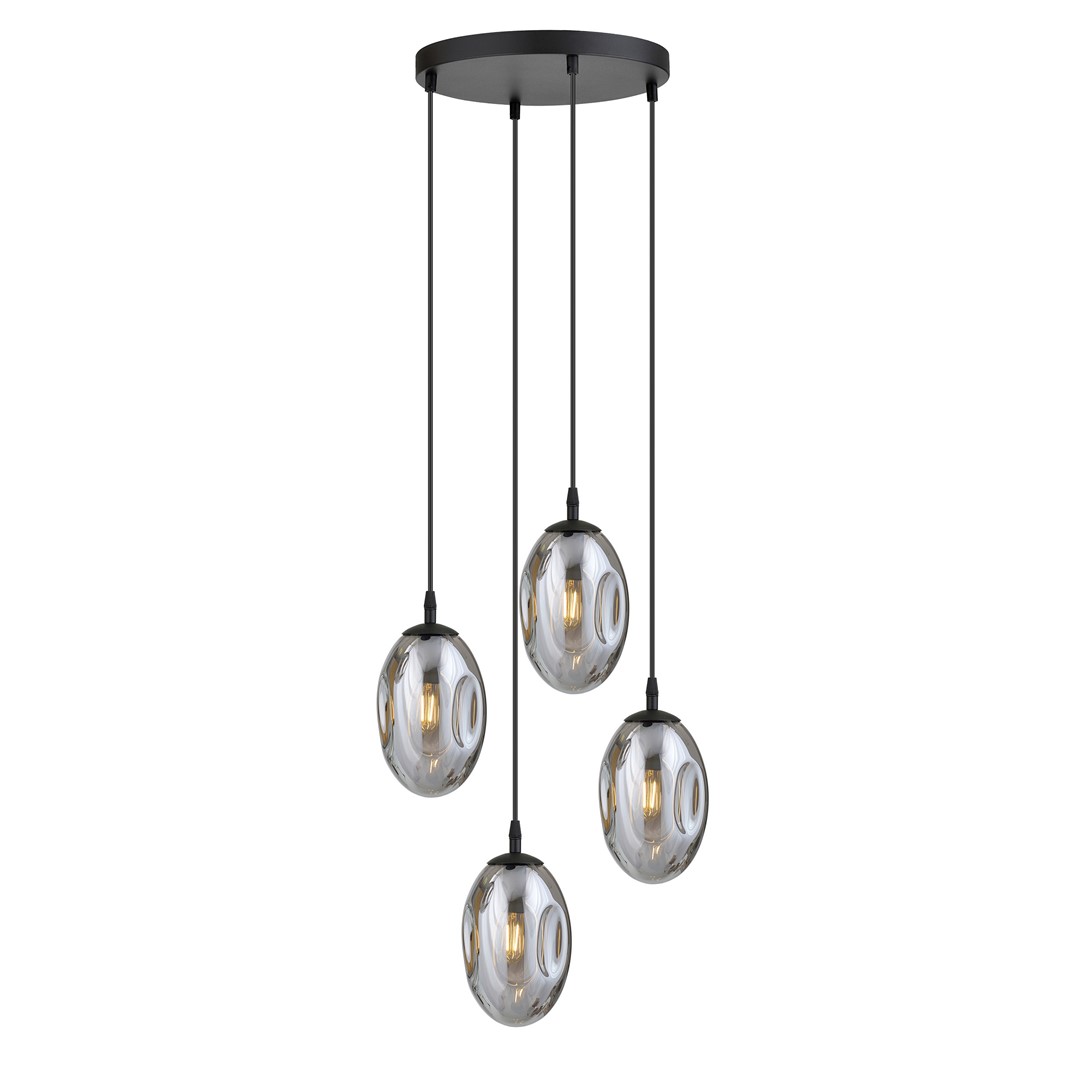 Astral Ø40 Couleur fumée suspension De Emibig Lighting - Ses abat-jour en verre fumé diffusent une lumière chaleureuse et accueillante.