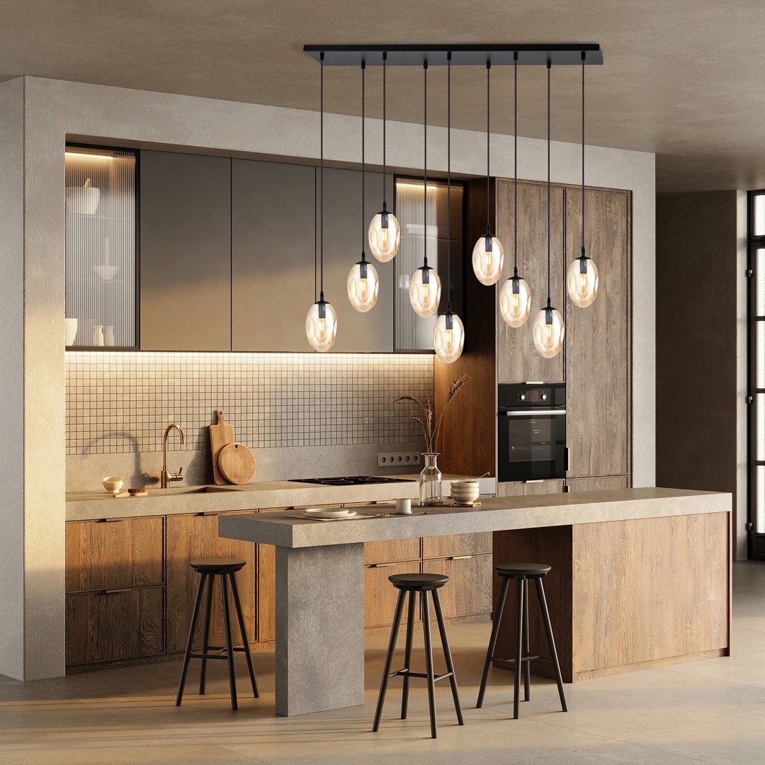 Astral 100cm Ambre suspension De Emibig Lighting - Astral est une suspension impressionnante qui apporte une touche moderne et exclusive à n'importe quelle pièce.