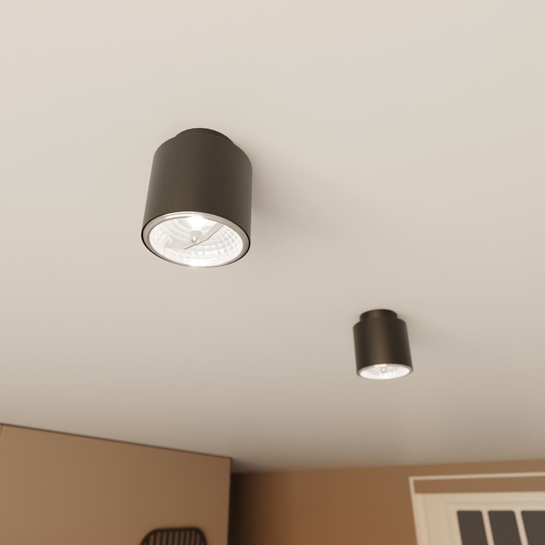 Nano Noir spot De Emibig Lighting - Avec des sources lumineuses focalisées, ce plafonnier offre une fonctionnalité dans une présentation élégante.