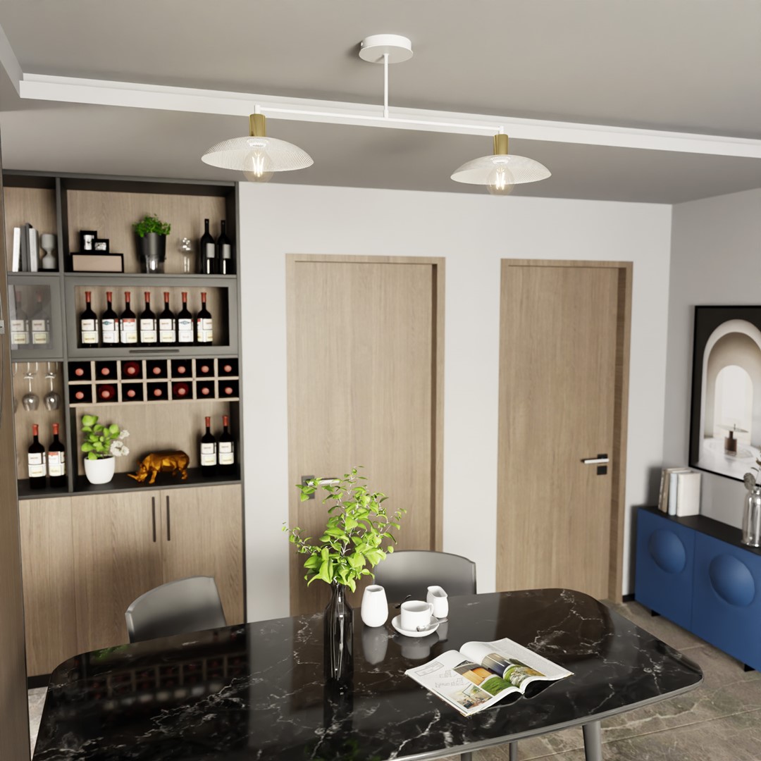 Spirit 100cm Blanc plafonnier De Emibig Lighting - La s&eacute;rie Spirit c&eacute;l&egrave;bre le charme brut du design industriel.