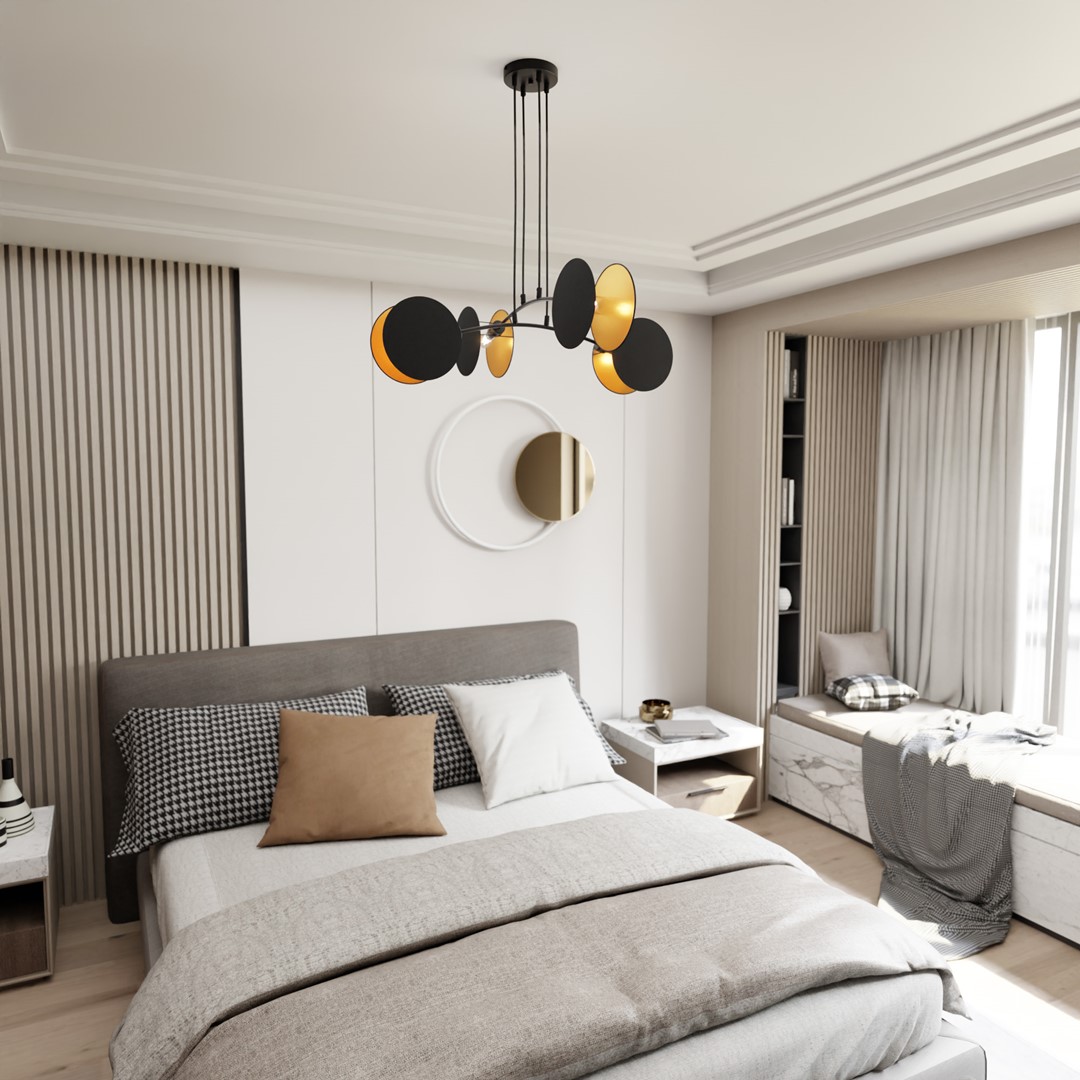 Motif 82cm Noir suspension De Emibig Lighting - En mettant l'accent sur les d&eacute;tails, la s&eacute;rie Motif vous offre la possibilit&eacute; d'ajouter un style personnel et un charme subtil &agrave; votre int&eacute;rieur.