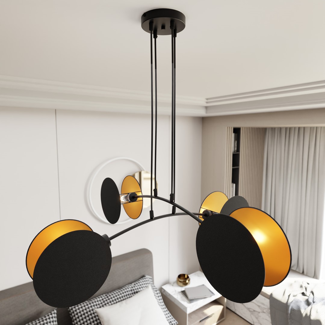 Motif 82cm Noir suspension De Emibig Lighting - En mettant l'accent sur les d&eacute;tails, la s&eacute;rie Motif vous offre la possibilit&eacute; d'ajouter un style personnel et un charme subtil &agrave; votre int&eacute;rieur.
