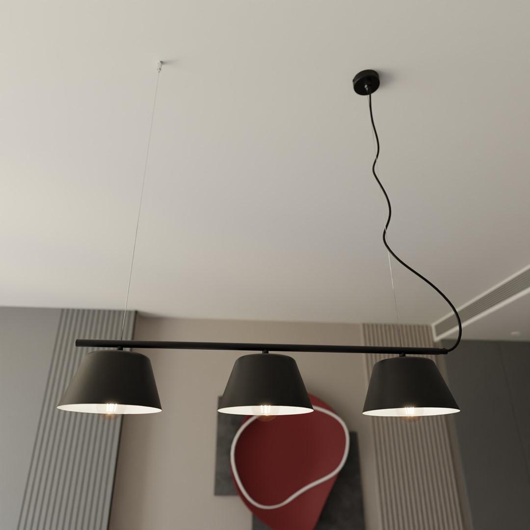 Gelato 82cm Noir suspension De Emibig Lighting - La s&eacute;rie de lampes Gelato est une beaut&eacute; minimaliste.
