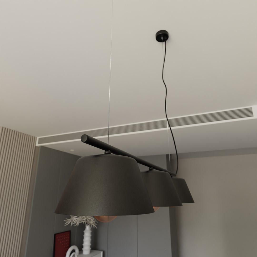 Gelato 82cm Noir suspension De Emibig Lighting - La s&eacute;rie de lampes Gelato est une beaut&eacute; minimaliste.