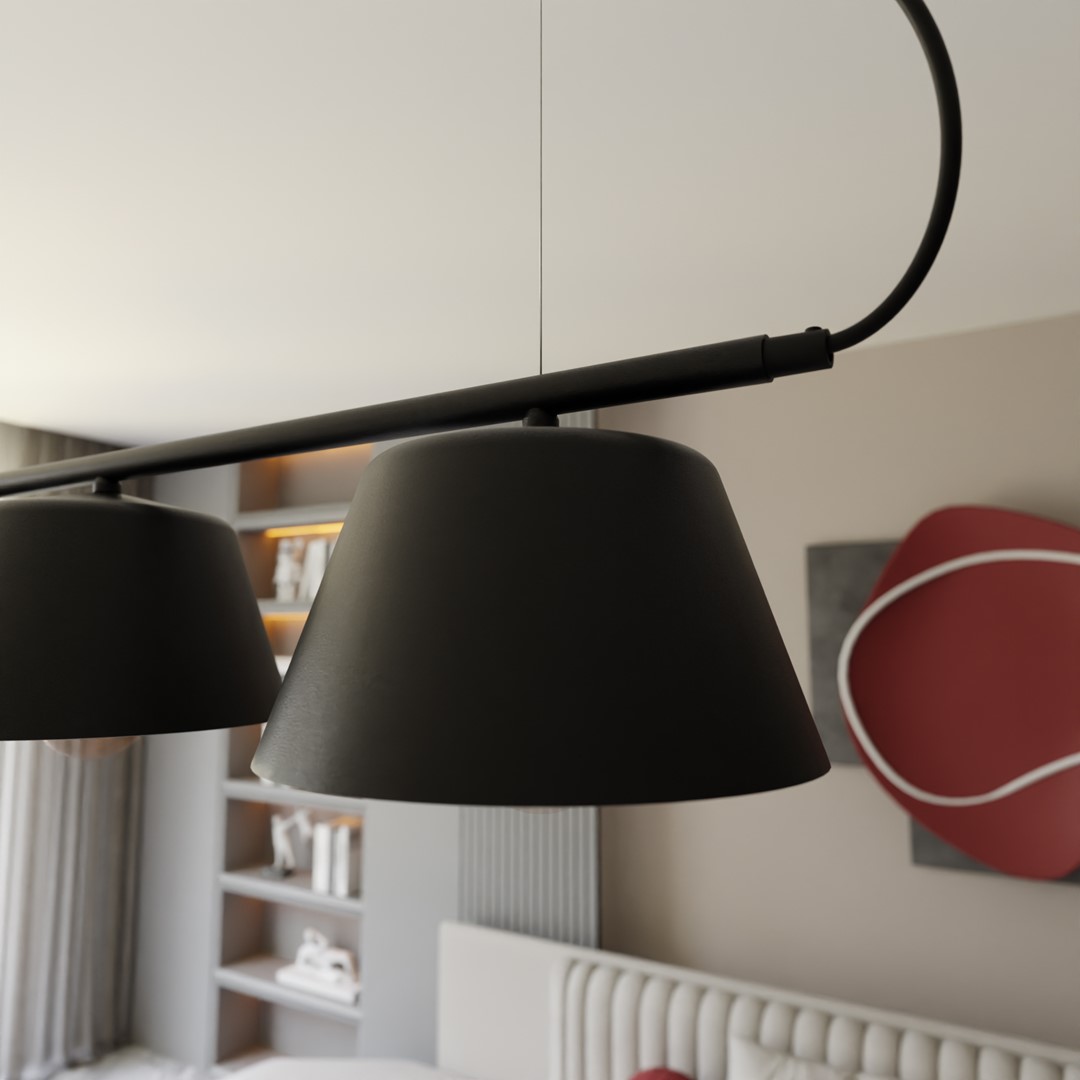 Gelato 100cm Noir suspension De Emibig Lighting - La s&eacute;rie de lampes Gelato est une beaut&eacute; minimaliste.
