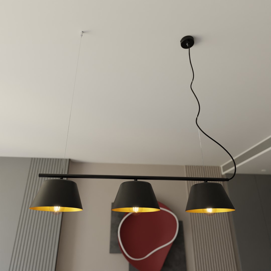 Gelato 82cm Noir suspension De Emibig Lighting - La s&eacute;rie de lampes Gelato est une beaut&eacute; minimaliste.