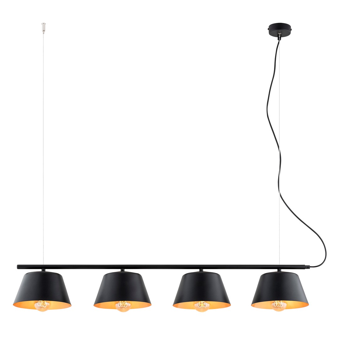 Gelato 100cm Noir suspension De Emibig Lighting - La s&eacute;rie de lampes Gelato est une beaut&eacute; minimaliste.