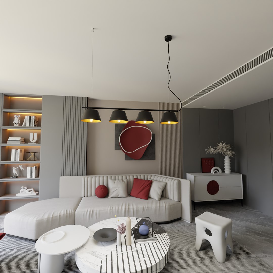 Gelato 100cm Noir suspension De Emibig Lighting - La s&eacute;rie de lampes Gelato est une beaut&eacute; minimaliste.