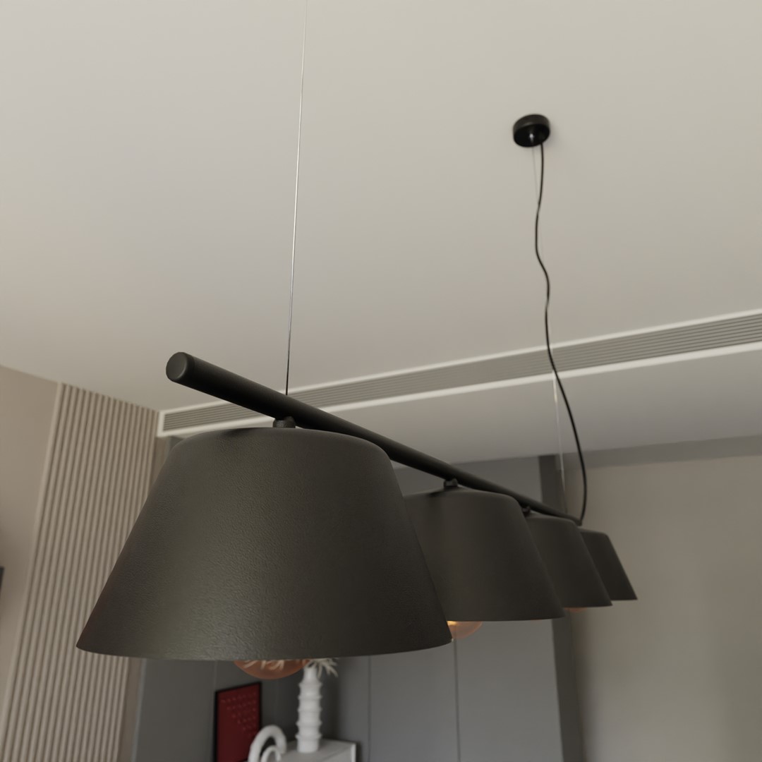 Gelato 100cm Noir suspension De Emibig Lighting - La s&eacute;rie de lampes Gelato est une beaut&eacute; minimaliste.