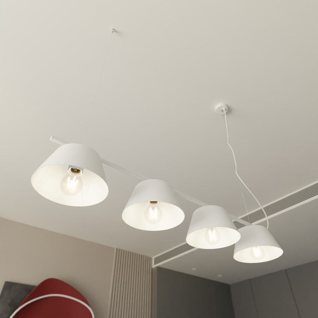 Gelato 100cm Blanc suspension De Emibig Lighting - La s&eacute;rie de lampes Gelato est une beaut&eacute; minimaliste.