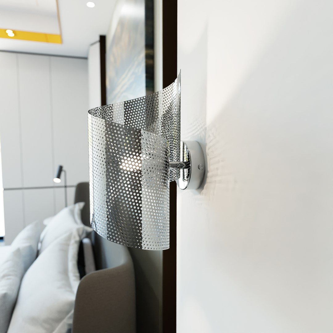 Spiral 30cm Chrome applique murale De Emibig Lighting - Id&eacute;al pour &eacute;clairer les escaliers, les couloirs et les halls d'entr&eacute;e, mais aussi comme &eacute;clairage d'appoint d'ambiance dans le salon ou la chambre.