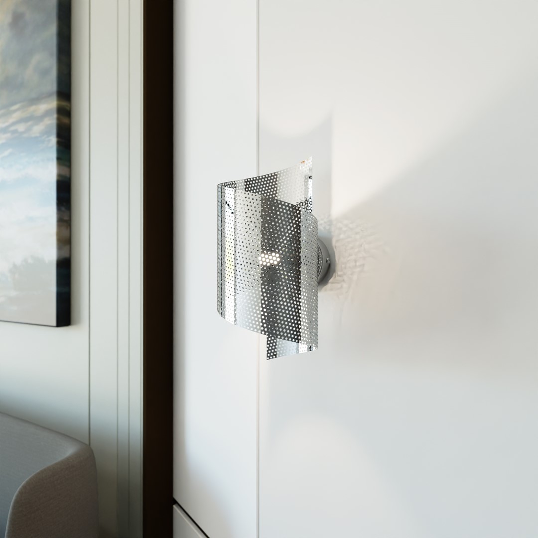 Spiral 30cm Chrome applique murale De Emibig Lighting - Id&eacute;al pour &eacute;clairer les escaliers, les couloirs et les halls d'entr&eacute;e, mais aussi comme &eacute;clairage d'appoint d'ambiance dans le salon ou la chambre.
