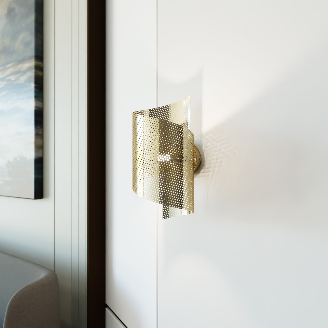 Spiral 30cm Or applique murale De Emibig Lighting - Id&eacute;al pour &eacute;clairer les escaliers, les couloirs et les halls d'entr&eacute;e, mais aussi comme &eacute;clairage d'appoint d'ambiance dans le salon ou la chambre.