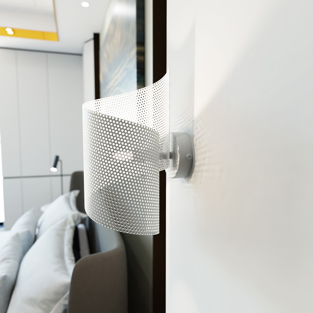 Spiral 30cm Blanc applique murale De Emibig Lighting - Id&eacute;al pour &eacute;clairer les escaliers, les couloirs et les halls d'entr&eacute;e, mais aussi comme &eacute;clairage d'appoint d'ambiance dans le salon ou la chambre.