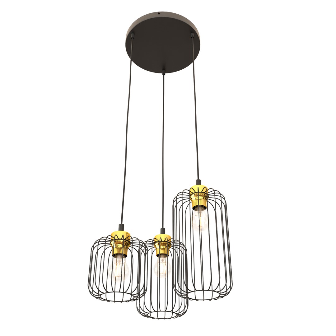 Vander Ø30 Noir/Or suspension De Emibig Lighting - Vander est une suspension unique en acier de haute qualit&eacute; avec de beaux abat-jour aux d&eacute;tails dor&eacute;s qui cr&eacute;ent un beau jeu de lumi&egrave;re dans la pi&egrave;ce lorsque la lampe est allum&eacute;e.