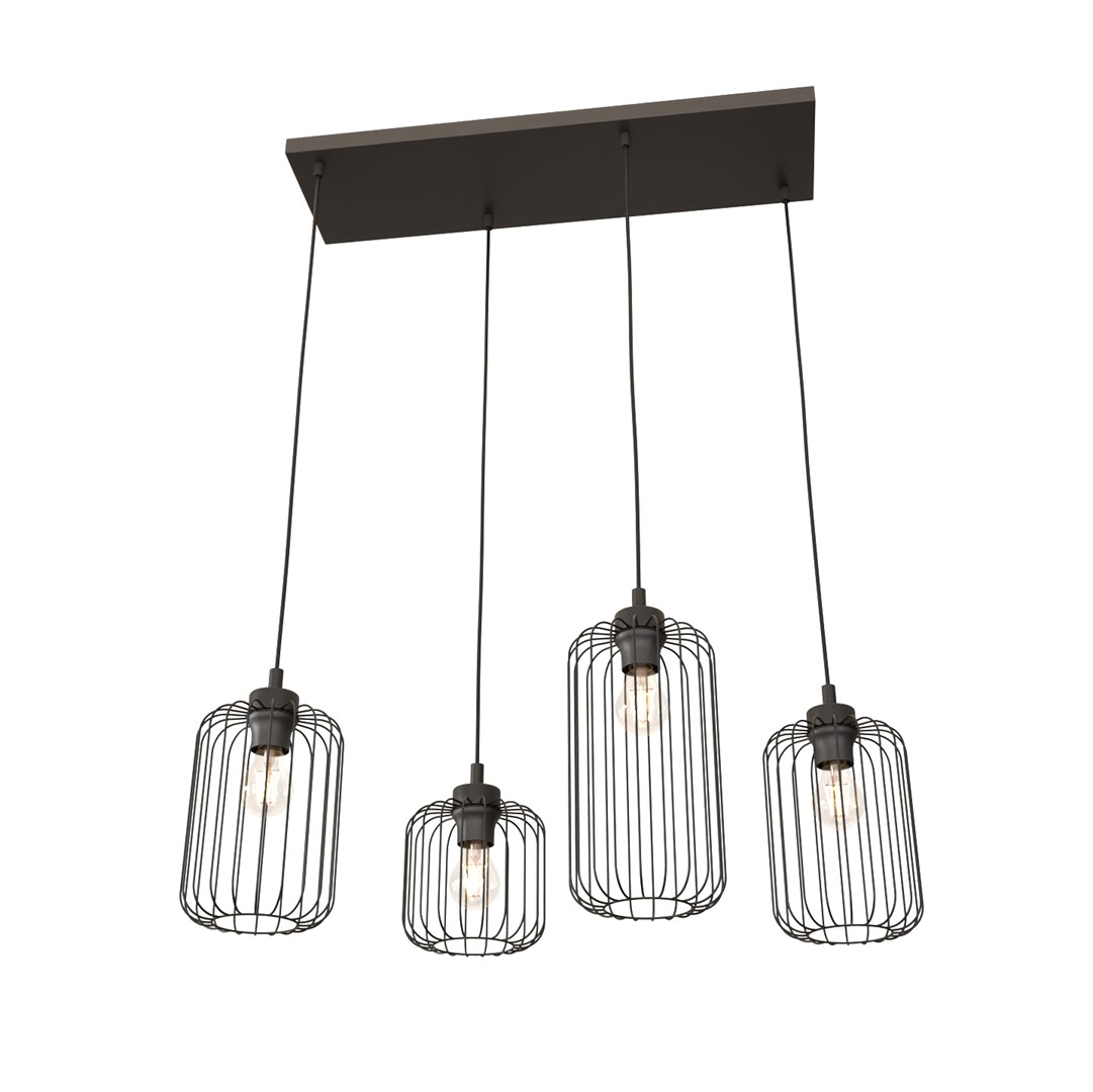 Vander 70cm Noir suspension De Emibig Lighting - Fabriqu&eacute;e en m&eacute;tal de haute qualit&eacute;, la Vander est une suspension unique avec de beaux abat-jour qui cr&eacute;ent un jeu de lumi&egrave;re harmonieux dans la pi&egrave;ce lorsque la lampe est allum&eacute;e.