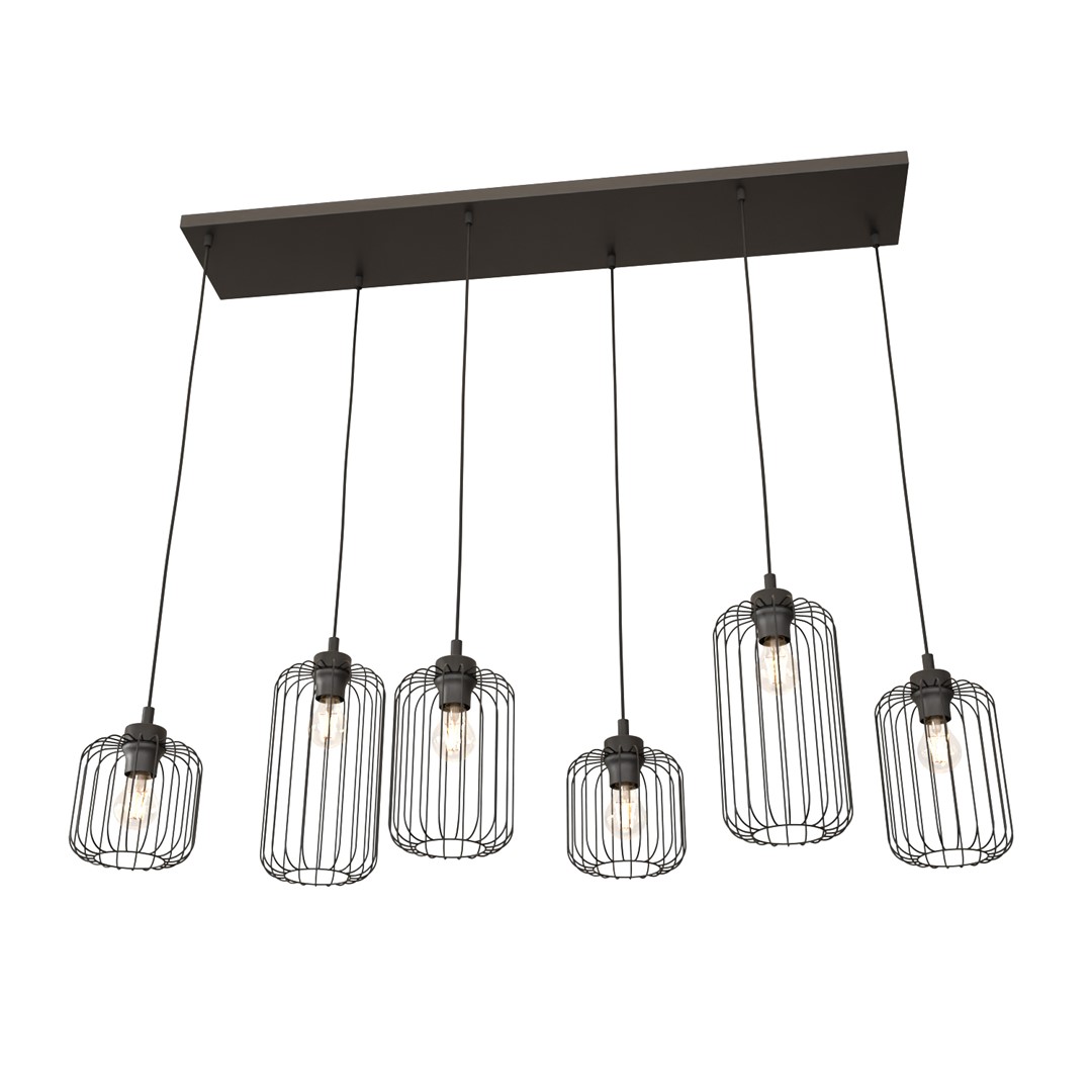 Vander 115cm Noir suspension De Emibig Lighting - Fabriqu&eacute;e en m&eacute;tal de haute qualit&eacute;, la Vander est une suspension unique avec de beaux abat-jour qui cr&eacute;ent un jeu de lumi&egrave;re harmonieux dans la pi&egrave;ce lorsque la lampe est allum&eacute;e.