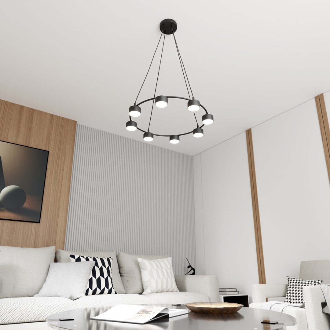 Starlit Ø64 Noir suspension De Emibig Lighting - Une lampe suspendue minimaliste au design moderne qui impressionne par sa forme circulaire élégante.