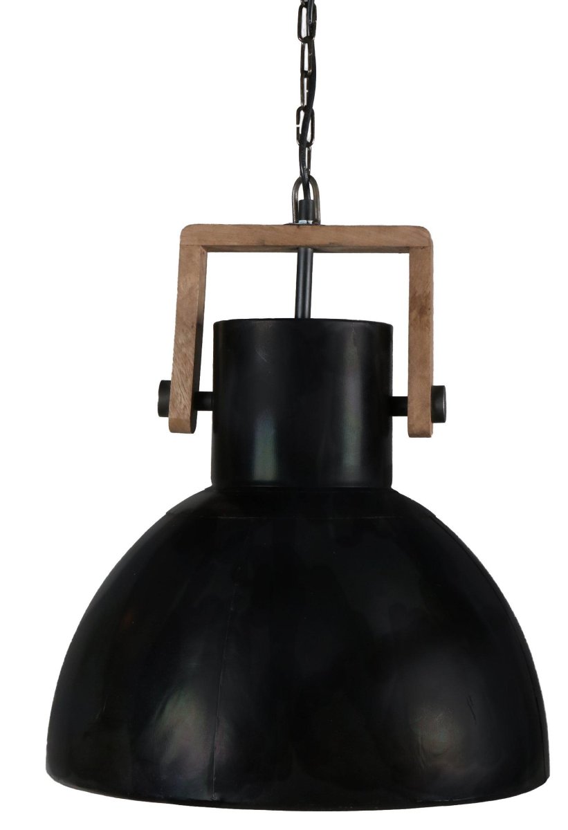 Ashby Ø40 Noir suspension De PR Home - La lampe est livr&eacute;e avec un c&acirc;ble textile noir de 100 cm de long, une cha&icirc;ne assortie et un bo&icirc;tier de plafond pour suspension &agrave; crochet.