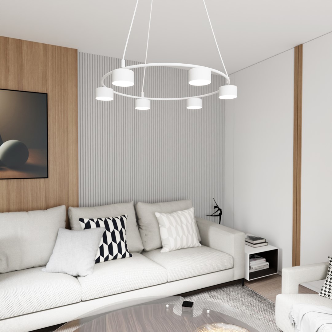 Starlit Ø64 Blanc suspension De Emibig Lighting - Une lampe suspendue minimaliste au design moderne qui impressionne par sa forme circulaire élégante.