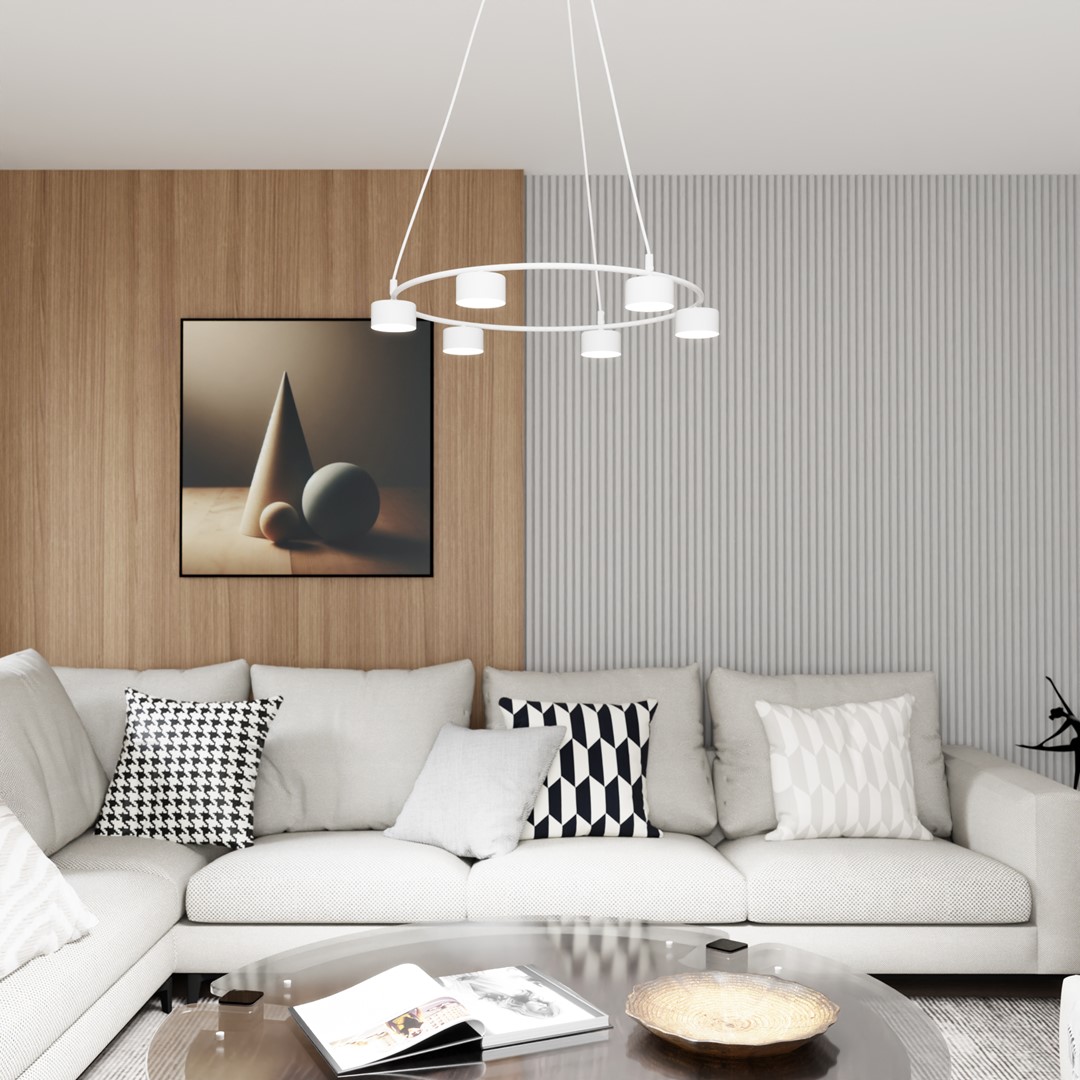 Starlit Ø64 Blanc suspension De Emibig Lighting - Une lampe suspendue minimaliste au design moderne qui impressionne par sa forme circulaire élégante.