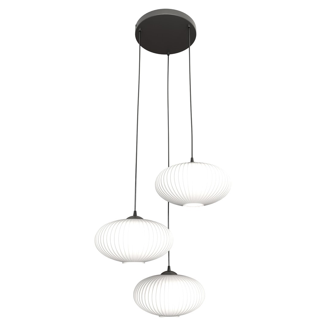 Coco Ø53 Blanc suspension De Emibig Lighting - Les &eacute;l&eacute;gants d&ocirc;mes en verre opale &eacute;mettent une lumi&egrave;re non &eacute;blouissante qui conf&egrave;re &agrave; la pi&egrave;ce une atmosph&egrave;re l&eacute;g&egrave;re et douce.