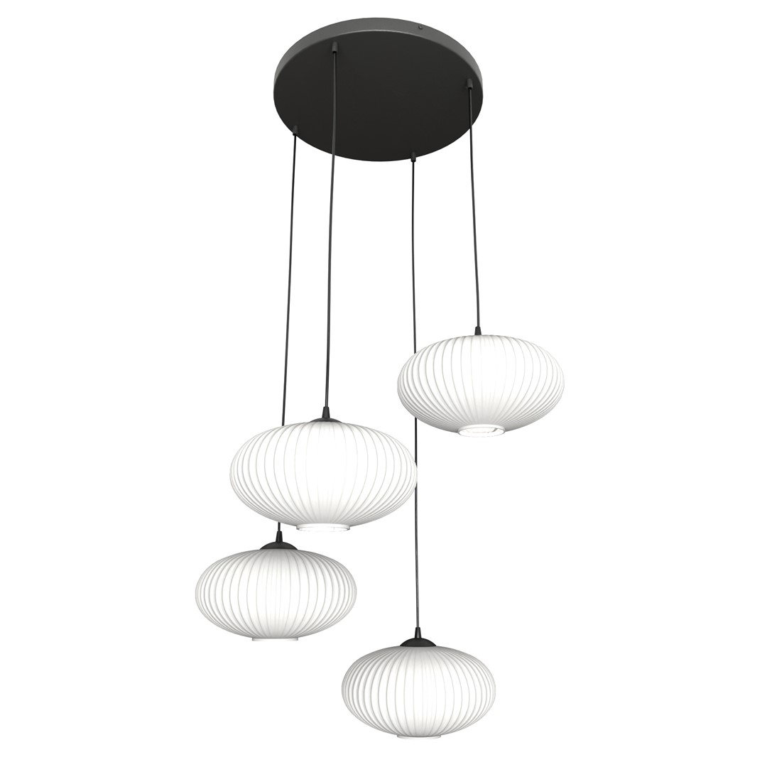 Coco Ø70 Blanc suspension De Emibig Lighting - Les &eacute;l&eacute;gants d&ocirc;mes en verre opale &eacute;mettent une lumi&egrave;re non &eacute;blouissante qui conf&egrave;re &agrave; la pi&egrave;ce une atmosph&egrave;re l&eacute;g&egrave;re et douce.