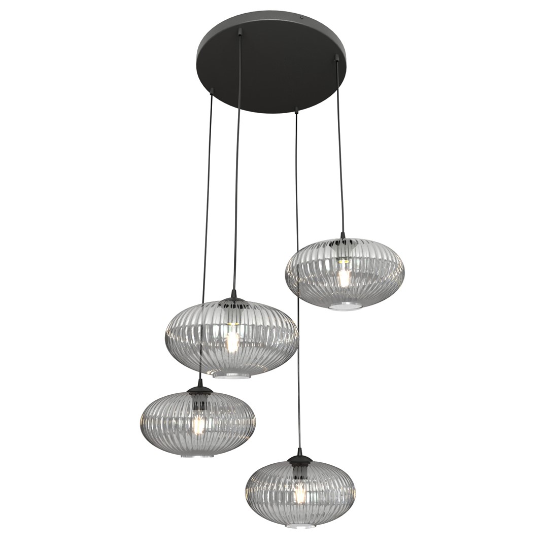 Coco Ø70 Couleur fumée suspension De Emibig Lighting - Les &eacute;l&eacute;gants abat-jour en verre fum&eacute; &eacute;mettent une lumi&egrave;re chaleureuse qui conf&egrave;re &agrave; la pi&egrave;ce une atmosph&egrave;re l&eacute;g&egrave;re et douce.