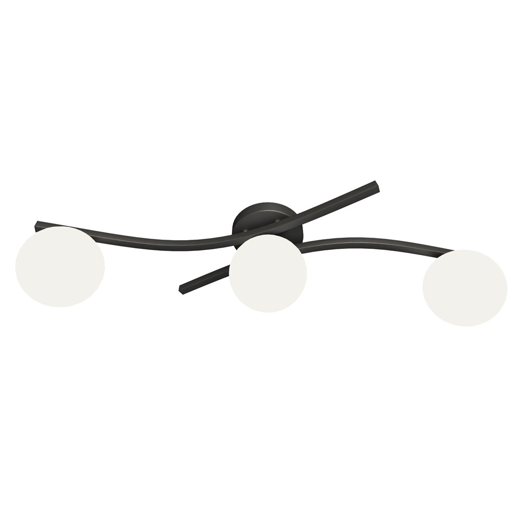 Opus 84cm Blanc plafonnier De Emibig Lighting - La forme simple et les coupoles en verre opale conf&egrave;rent &agrave; la pi&egrave;ce douceur et l&eacute;g&egrave;ret&eacute;, tandis que la lampe diffuse une lumi&egrave;re agr&eacute;able et diffuse.