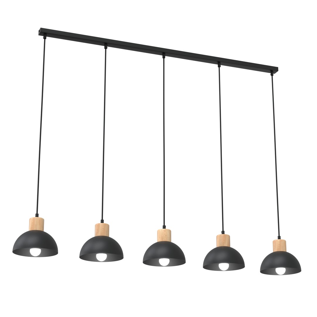 Seco 116cm Noir suspension De Emibig Lighting - Parfait pour les salons, les salles &agrave; manger ou les cuisines &ndash; Seco cr&eacute;e une harmonie et une atmosph&egrave;re nordique chaleureuse dans la pi&egrave;ce.