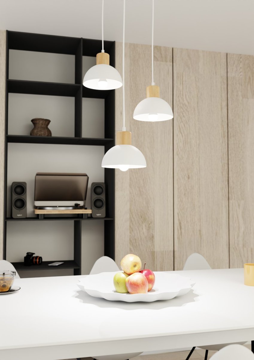 Seco Ø30 Blanc suspension De Emibig Lighting - Parfait pour les salons, les salles &agrave; manger ou les cuisines &ndash; Seco cr&eacute;e une harmonie et une atmosph&egrave;re nordique chaleureuse dans la pi&egrave;ce.