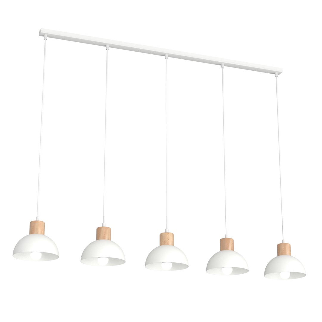 Seco 116cm Blanc suspension De Emibig Lighting - Parfait pour les salons, les salles &agrave; manger ou les cuisines &ndash; Seco cr&eacute;e une harmonie et une atmosph&egrave;re nordique chaleureuse dans la pi&egrave;ce.