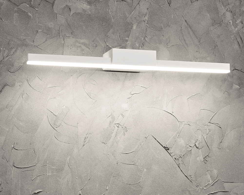 Aqua I 60cm Blanc lampe de salle de bain De Westal - Le panneau arrière comporte des entrées et des sorties commutables pour les câbles d'installation, avec la possibilité de connecter un câble externe.