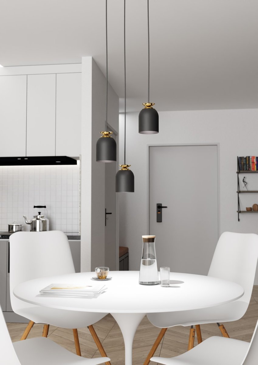Target Ø30 Noir suspension De Emibig Lighting - Parfait pour les salons, les salles &agrave; manger et les espaces publics, Target devient un &eacute;l&eacute;ment &eacute;l&eacute;gant qui combine une touche industrielle avec une touche de luxe.